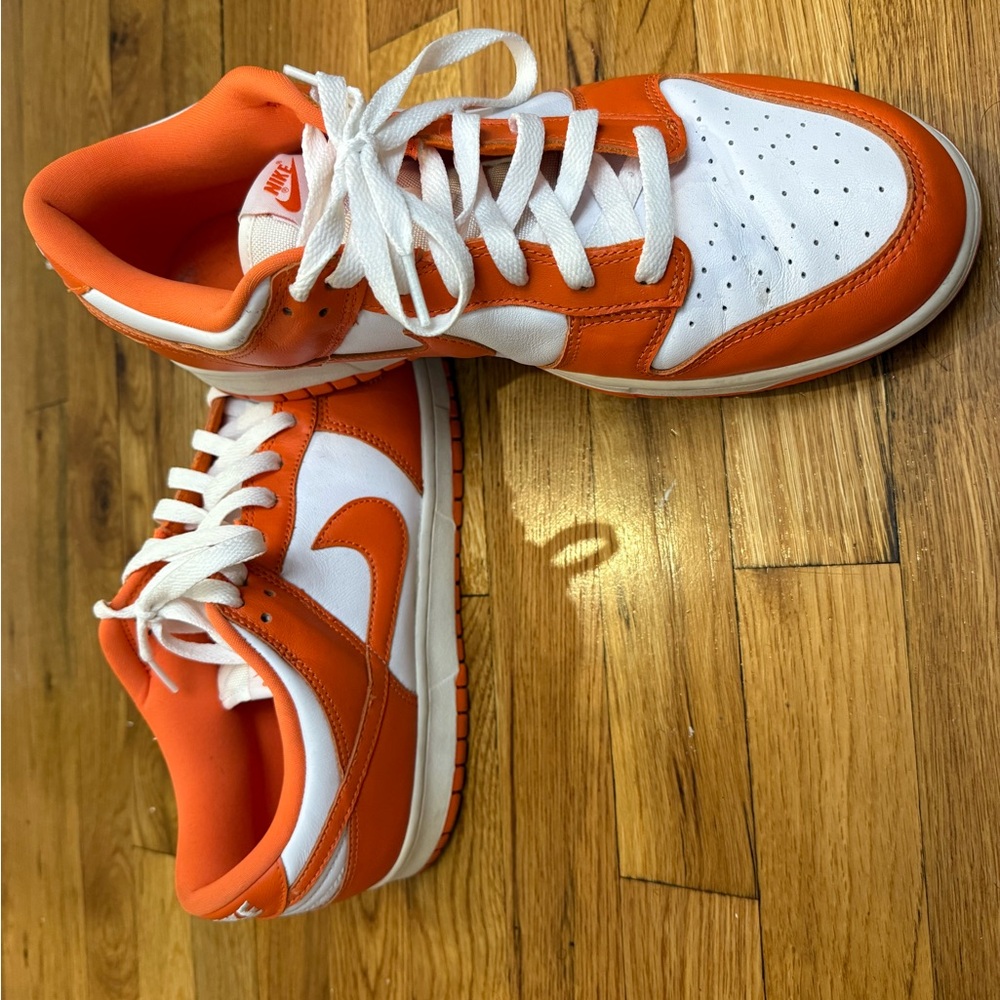 Nike Bold Orange and White Dunks